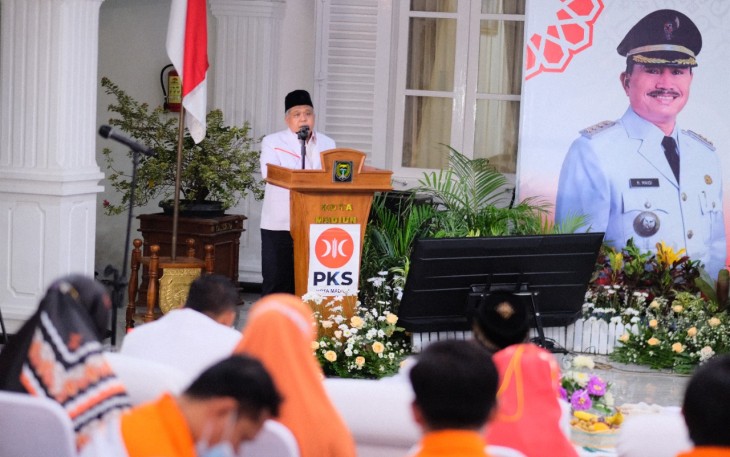 Halal bihalal PKS Kota Madiun di rumah Dinas Wali Kota Madiun, Maidi, Sabtu (21/5/2022).
