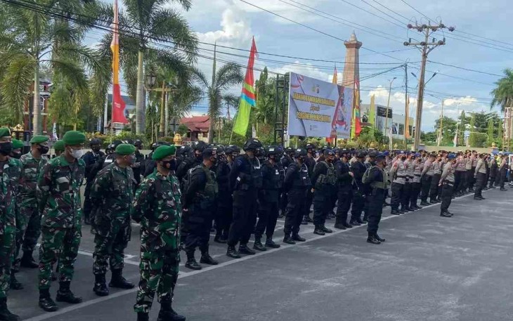 Apel Pam Aksi Damai PM-TBBR Kalteng di Polres Kotim 