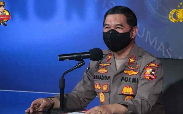 Brigjen Pol Ahmad Ramadhan saat memberikan keterangan dana teroris di Jakarta