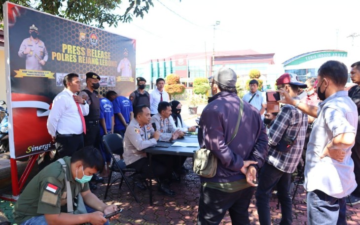 Konferensi pers Polres Rejang Lebong, Senin (30/05/2022).