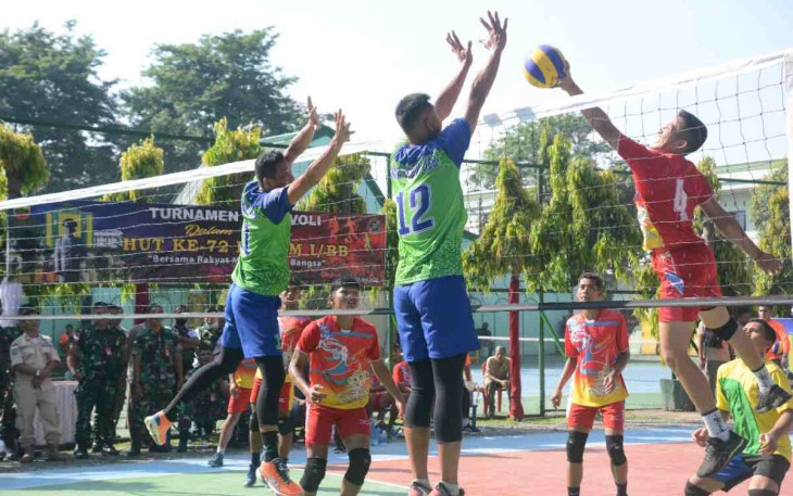 Keseruan turnamen voli peringati HUT ke-72 Kodam I/BB