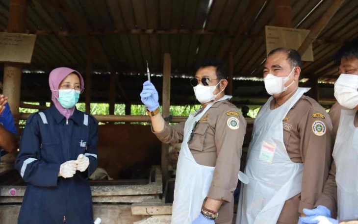 Mentan SYL saat vaksinasi PMK perdana di Kabupaten Sukoharjo 