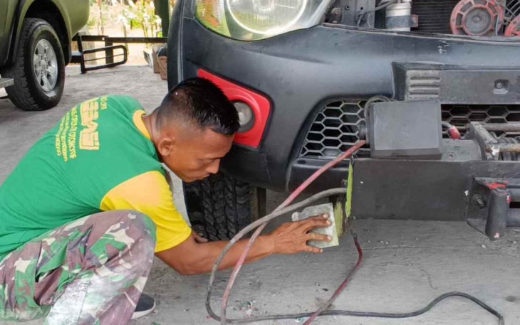 Persiapan kendaraan operasional sebelum pemberangkatan ke Papua 