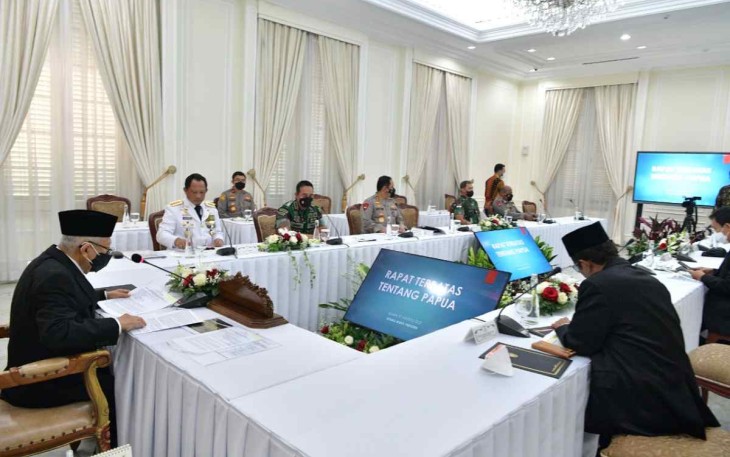 Wapres RI saat pimpin rapat mengenai Papua di Jakarta 