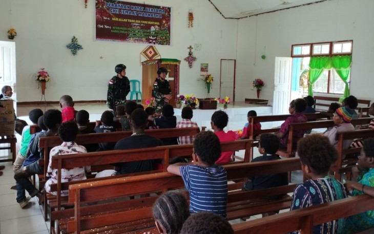  Kebahagiaan Jema’at Maranatha GKII bersama Satgas Yonif 405