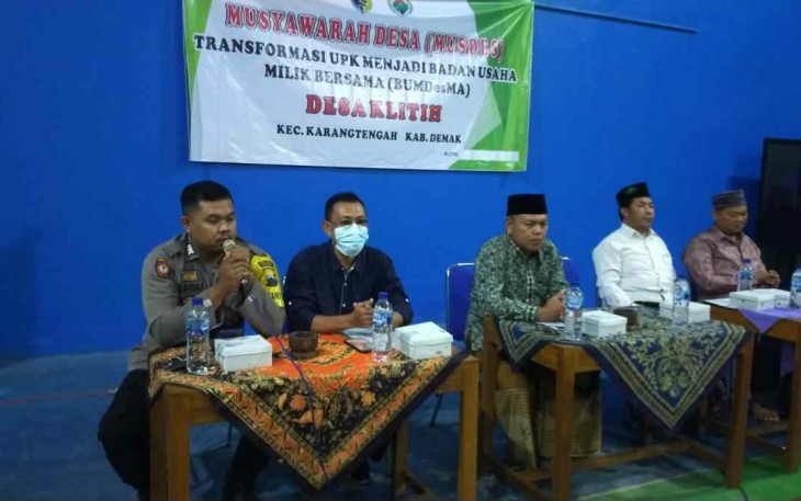 Bripka Edi Susilo saat menyampaikan sambutan 