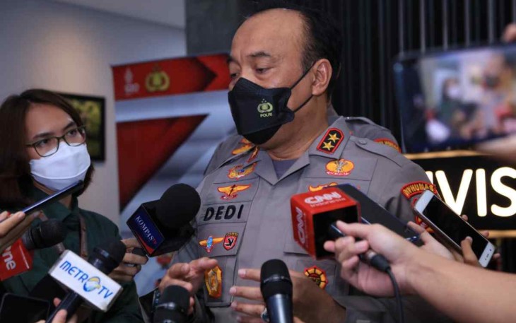Kadiv Humas Polri Irjen Dedi Prasetyo saat memberikan keterangan pers di Jakarta 