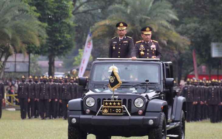 Kapolri Jenderal Listyo Sigit Prabowo saat pelantikan 2.123 Perwira Polri di Sukabumi. Senin (3/10)