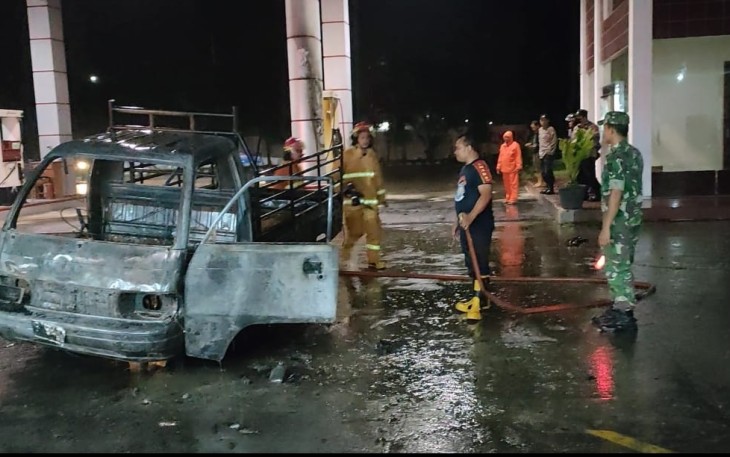 Kebakaran di SPBU desa Kedungprahu