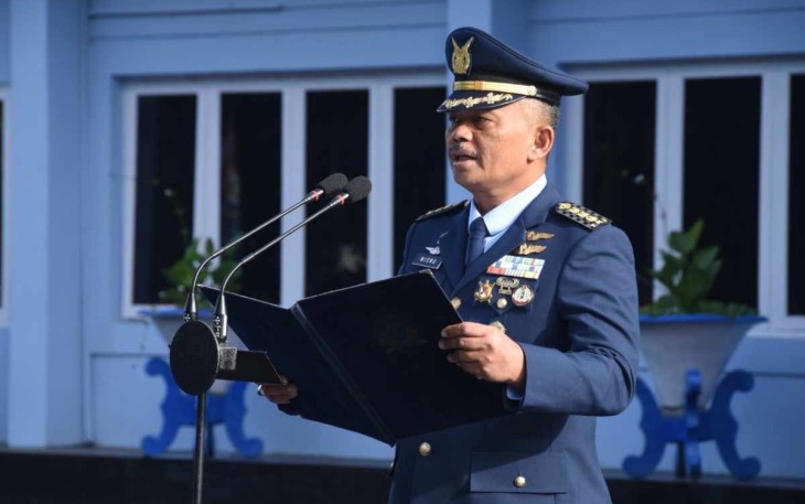 Dirpers Koharmatau Kolonel Tek Wisnu Saputro saat membacakan amanat Menpora 
