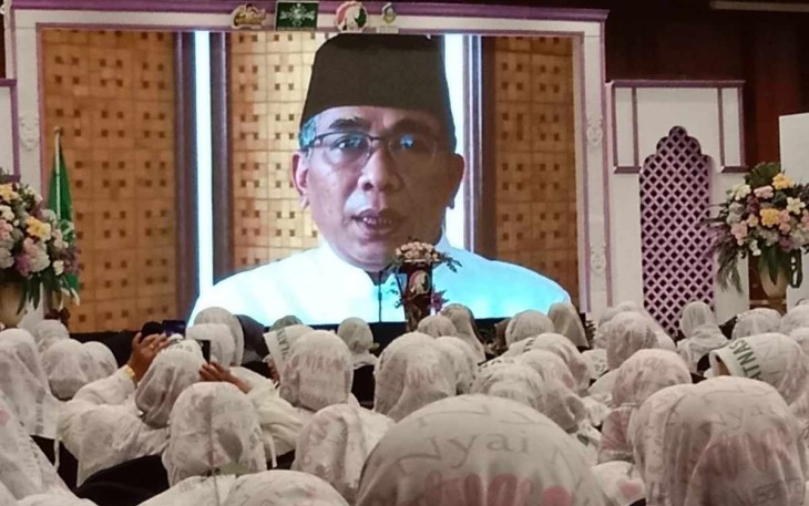 PBNU Kiai Yahya Cholil Staguf saat memberikan sambutan 