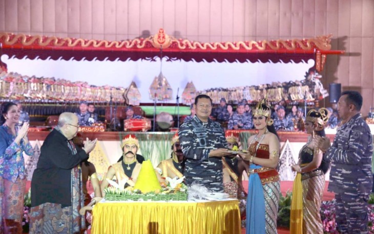 Kasal Laksamana TNI Yudo Margono saat launching pagelaran wayang orang