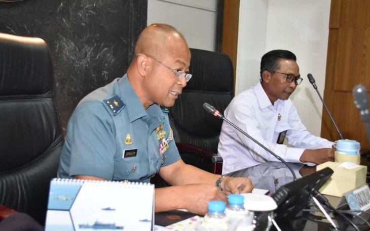 Kepala Staf Kolinlamil Laksma TNI Singgih Sugiarto saat menerima Tim Wasrik BPK RI, di Jakarta, Rabu (21/12)