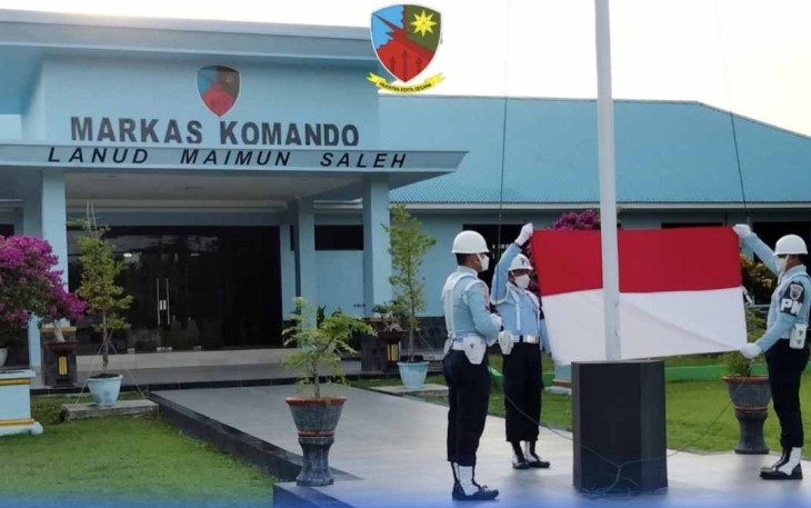 Upacara bendera hari Sumpah Pemuda Ke-94 di Lanud Maimun Saleh 