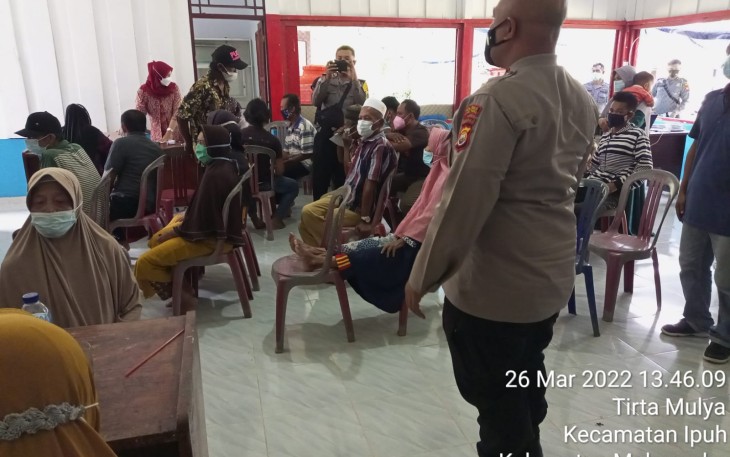 Vaksinasi Covid-19 Polsek Mukomuko Selatan, Sabtu  (26/03/2022) lalu.