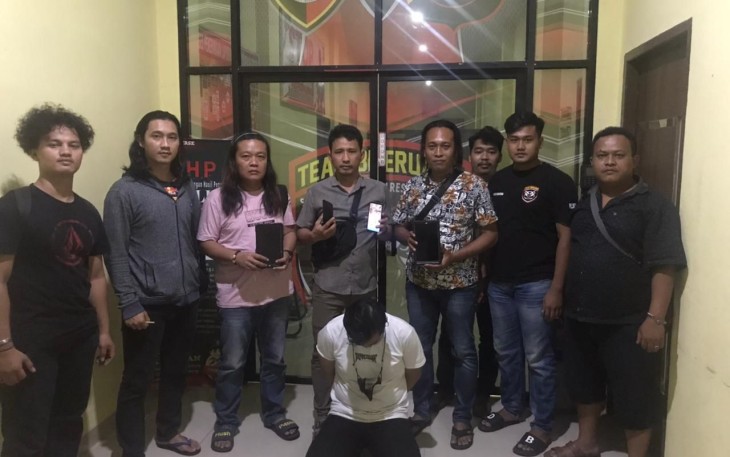 Terduga pelaku saat diamankan