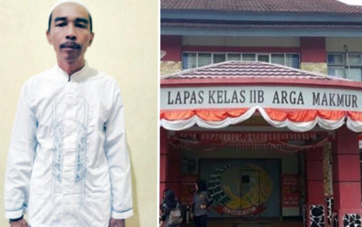 Basuki tahanan kasus pengelapan kabur dari Lapas Kelas II B Arga Makmur. Foto: Inews TV/Ismail Yugo