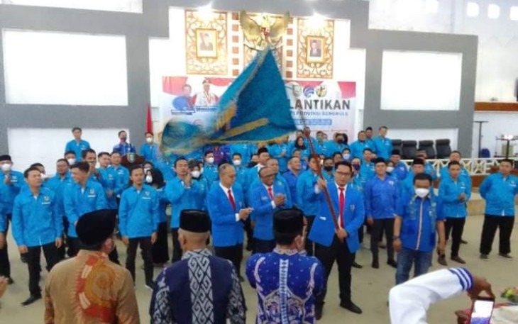 Pelantikan DPD KNPI Provinsi Bengkulu periode 2022-2025, Jumat (15/4/2022).