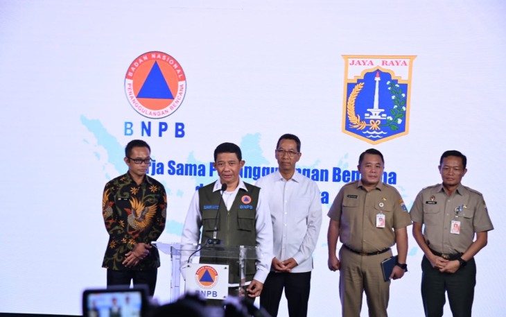 Kepala BNPB dan Pj Gubernur DKI saat Koordinasi Mitigasi dan Kesiapsiagaan