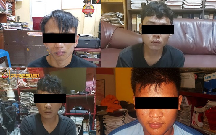 4 Pelaku Pembobol Dj Phone Cell saat diamankan