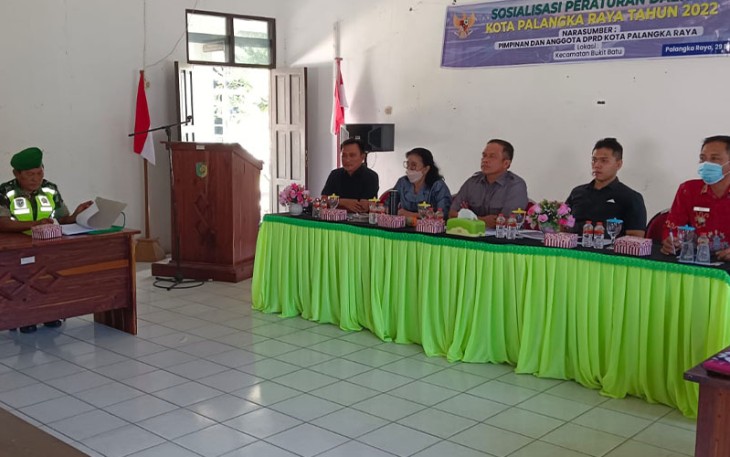 Bati Bakti Koramil Bukit Batu saat Hadiri Sosialisasi Perda Nomor 7 Tahun 2019 