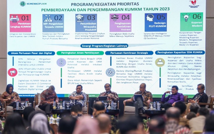 Rapat Koordinasi Nasional Bidang Koperasi, UMKM, dan Kewirausahaan Tahun 2022, di Surakarta, Jawa Tengah, Rabu (12/10) malam.