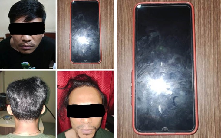 Pelaku dan barang bukti saat diamankan