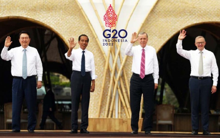 Presiden Jokowi saat bersama Presiden Turki Recep Tayyip Erdogan dalam KTT G20