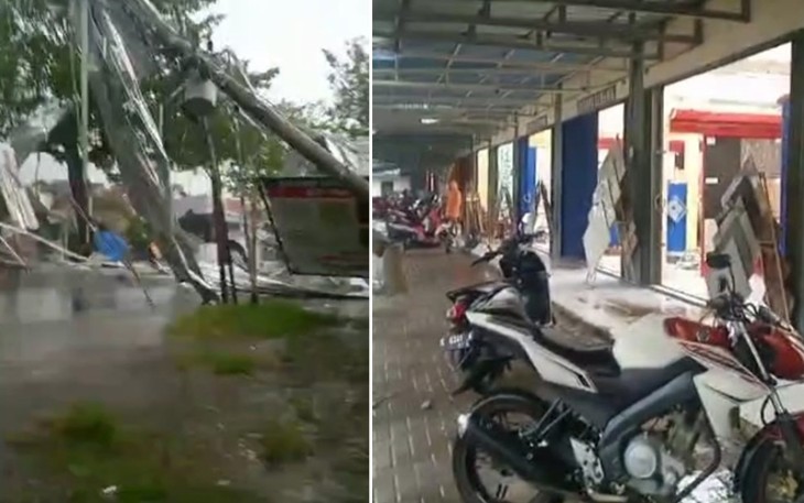 Pasca kejadian, ruko dan sejumlah fasilitas porak-poranda