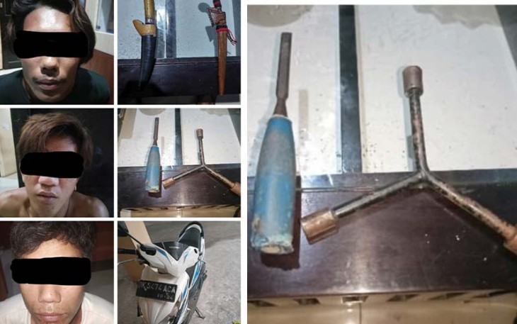 Tersangka dan barang bukti saat diamankan