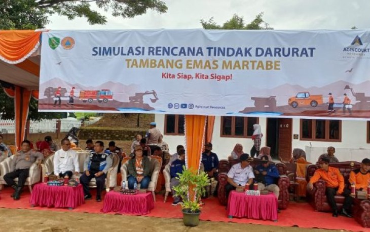 Kapolsek Batang Toru, AKP Tona Simanjuntak, SH, ikuti kegiatan pra simulasi tindak darurat bagi PT Agincourt Resources (AR) atau tambang emas Martabe, Rabu (5/7/2023)