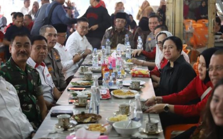 Kunjungi Pontianak Puan Maharani Cicip Mie Ayam dan Lontong Sayur