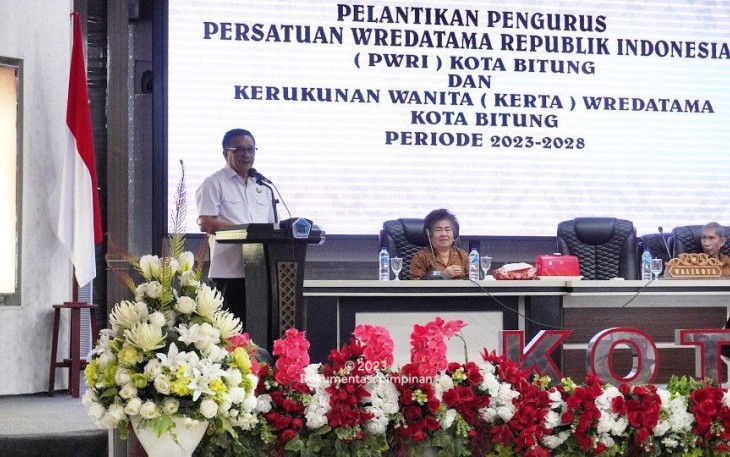 Walikota Bitung saat memberikan sambutannya