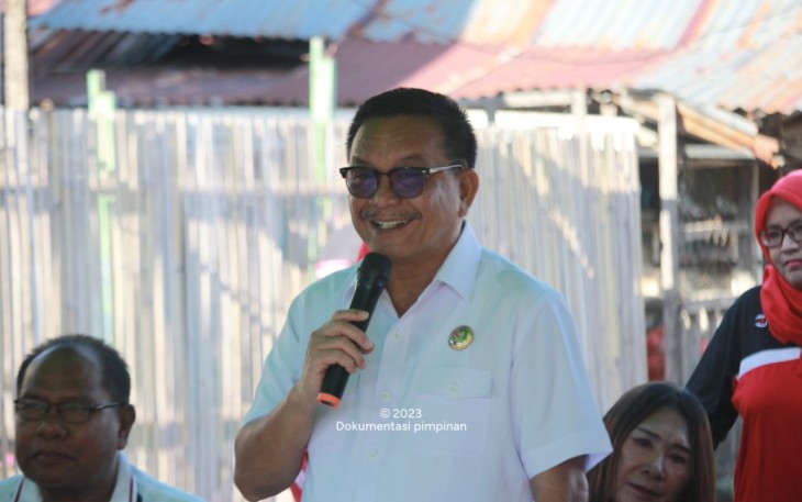 Walikota Bitung saat memberikan sambutan pada kegiatan gerakan musaddiq