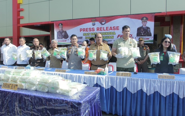Bupati Ikuti Press Rilis Sat Res Narkoba Polres Asahan