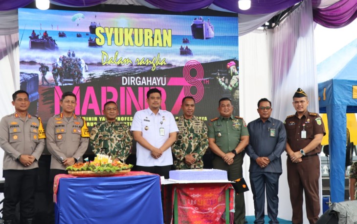 Kapolrestabes Medan Hadiri Perayaan HUT ke -78 Korps Marinir di Belawan