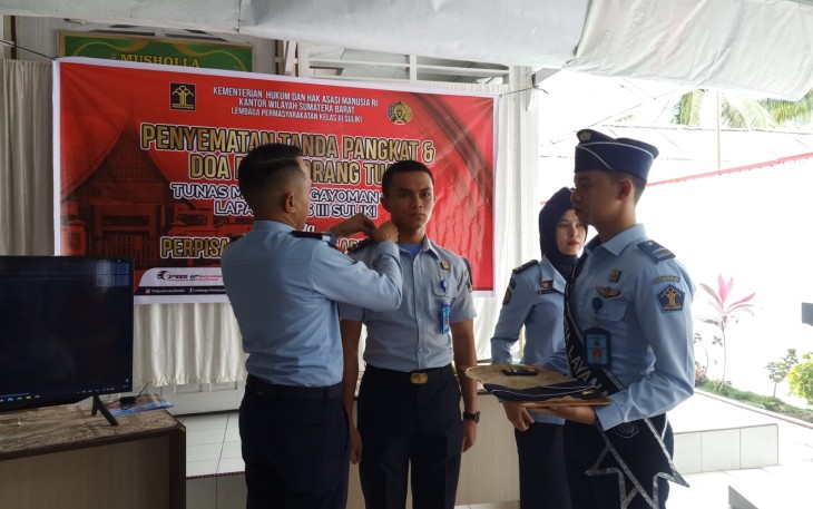 Suasana pelantikan Tunas Muda Pengayoman Angkatan 2021 di Lapas Kelas III Suliki.