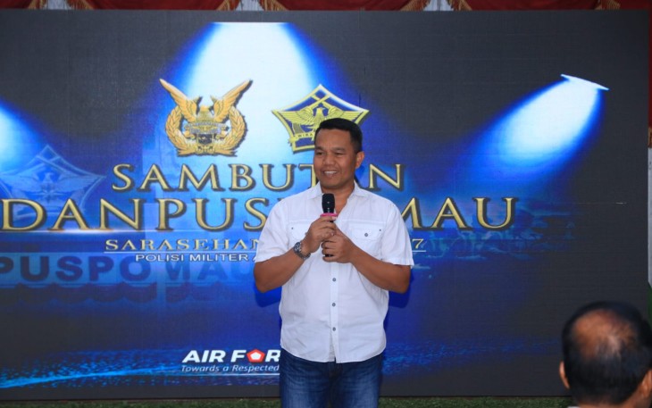 Danpuspomau Marsma TNI Pipik Krispiarto pimpin kegiatan Sarasehan dalam rangka HUT Ke-77 POMAU tahun 2023. Bertempat di Gedung Antonov Persada Lanud Halim Perdanakusuma, Jakarta Timur, Kamis (26/12/2023)