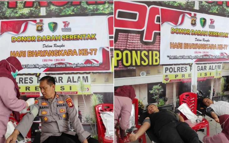 Polres Pagar Alam Gelar Donor Darah Targetkan 100 Kantong