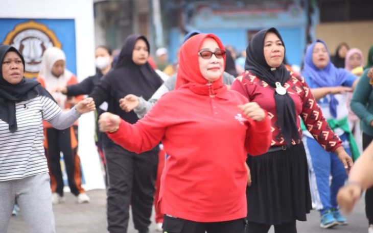 Wabup Labuhanbatu saat Ikuti Senam Sehat di Car Free Day