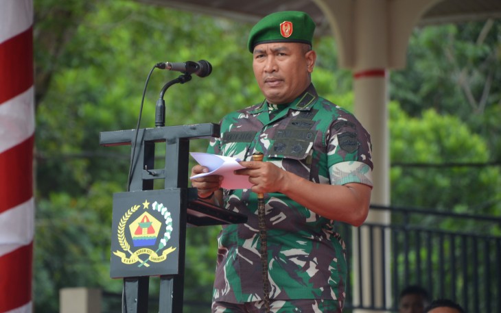 Danrem 023/KS Kolonel Lukman Hakim Pimpin Apel Kesiapan Pengamanan dan Deklarasi Pemilu Damai 2024