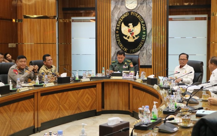 Gubernur Kepri Ansar Ahmad, Senin (14/8/2023) menghadiri rapat koordinasi yang diselenggarakan Kementrian Kordinasi Bidang Politik Hukun dan Ham (Kemenko Polhukam). 