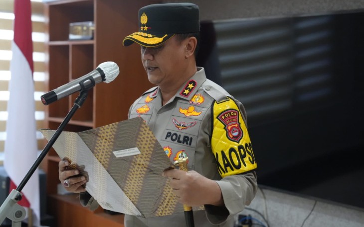 Kapolda Banten Irjen Pol Prof. Dr. Rudy Heriyanto saat Pimpin Sertijab Dirpamobvit.