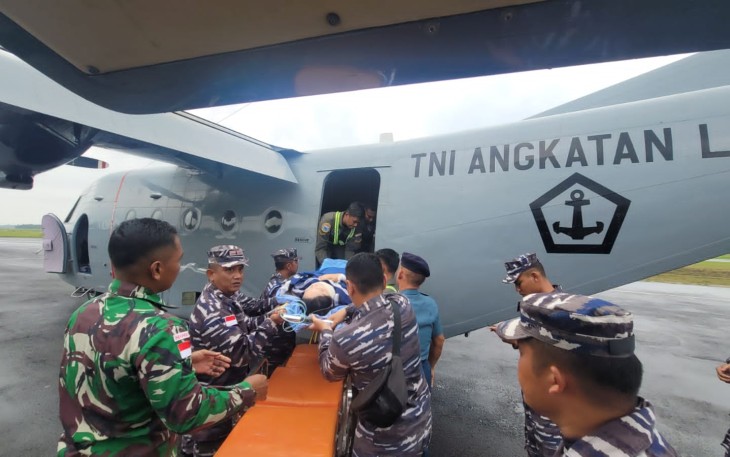 Pesud Casa CN 212 Wing Udara 1 Laksanakan Dukungan Evakuasi Medis Udara