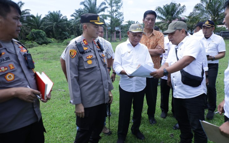 Bupati Bersama Kapolres Asahan Tinjau Lokasi Pembangunan Mako Polsek Aek Kuasan