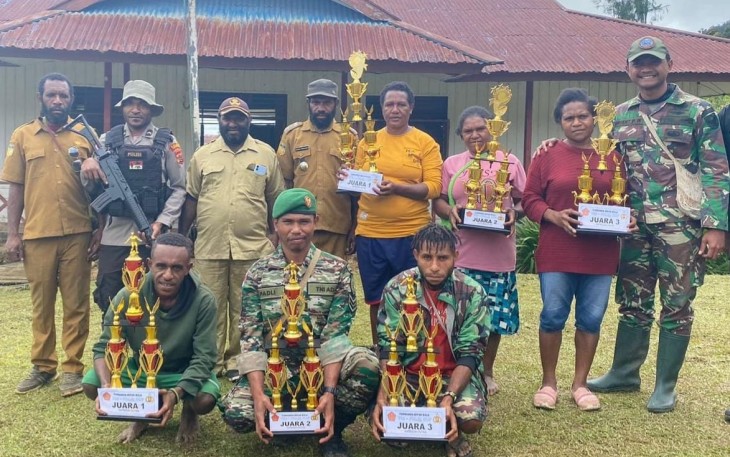 Satgas Yonif 143/TWEJ Sukses Selenggarakan Turnamen di Pegunungan Papua