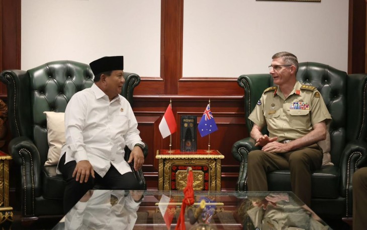 Menhan Prabowo saat  Terima Panglima Angkatan Bersenjata Australia 