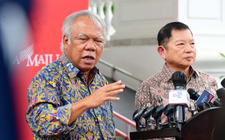 Menteri Basuki saat memberikan keterangan pers 