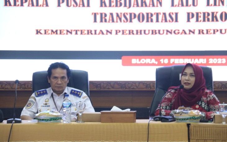Kementerian Perhubungan saat audensi bersama Pemkab Blora terkait optimalisasi Bandara Ngloram di ruang Setda Blora, Kamis (16/2/2023).