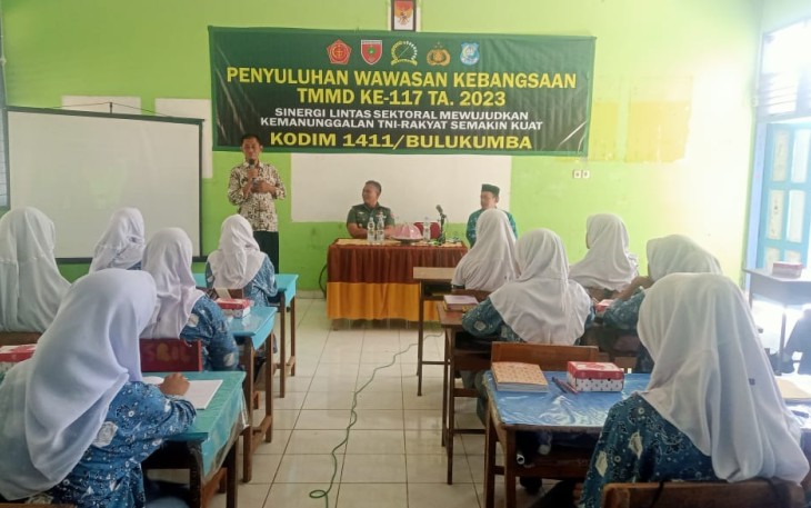 Wasbang dan bela negara di lokasi TMMD ke 117 Kodim 1411/Bulukumba 